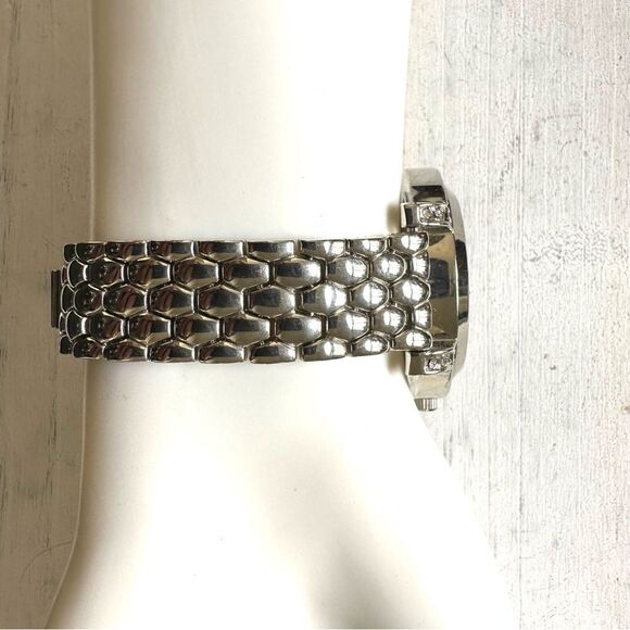 Catherine Malandrino silver tone bling rhinestone watch - Picture 8 of 9